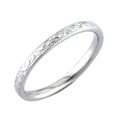 Platinum hand engraved ring