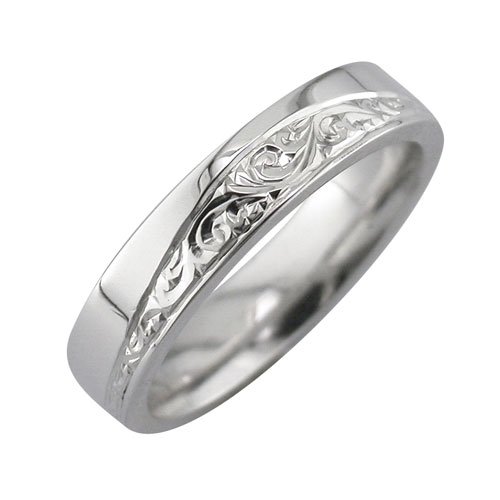 Hand engraved wedding ring