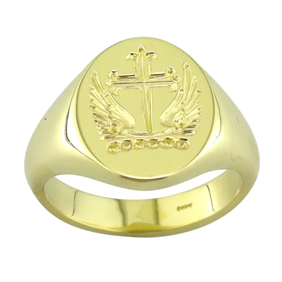 Gold signet ring with seal engraving