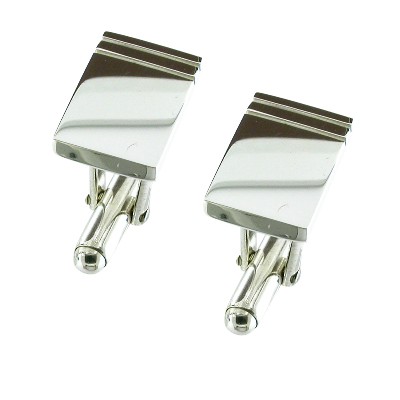 Rectangular cufflinks with grooves