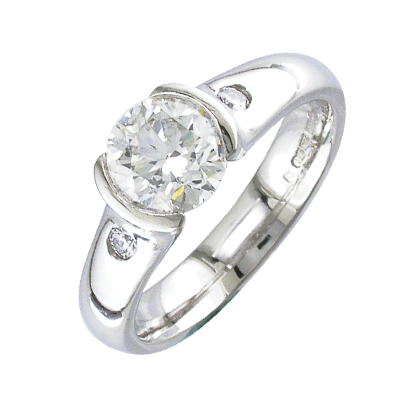 Heavy, platinum diamond set ring