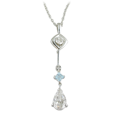 Pear shaped diamond pendant