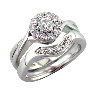 Diamond set fitted wedding ring