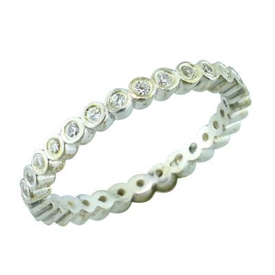 Rub over set diamond full eternity ring