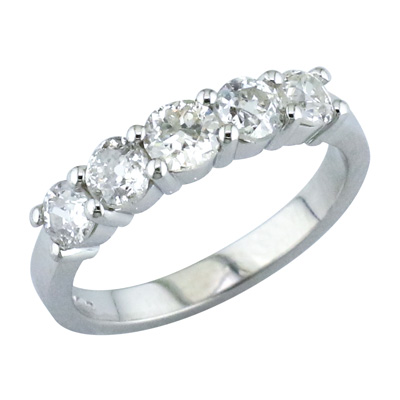 Platinum five stone eternity ring