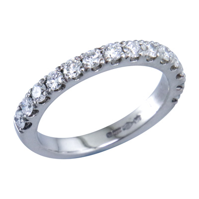 Platinum and diamond claw set eternity ring