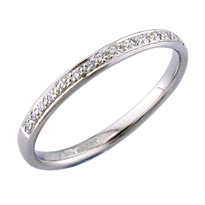 Platinum and diamond grain set band