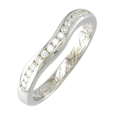Channel set diamond curved band