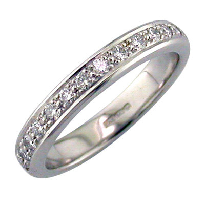 Pave set diamond and platinum band