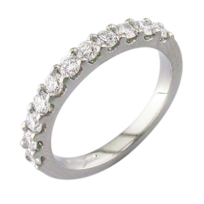 Diamond half eternity platinum ring