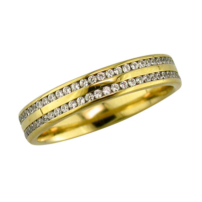 Double row channel set diamond band