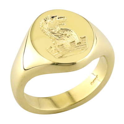 Gold signet ring with seal engraving