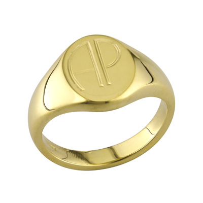 Gent’s gold signet ring with hand engraved initials