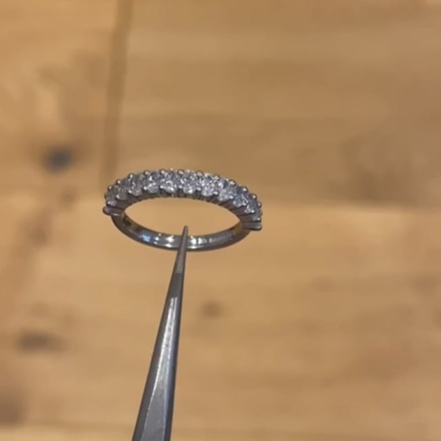 Platnium and oval shaped diamond eternity ring