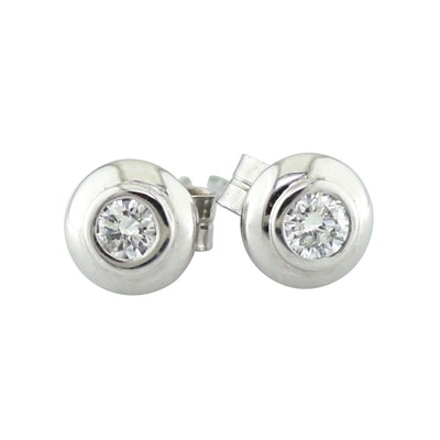 White gold diamond rub over set stud earrings