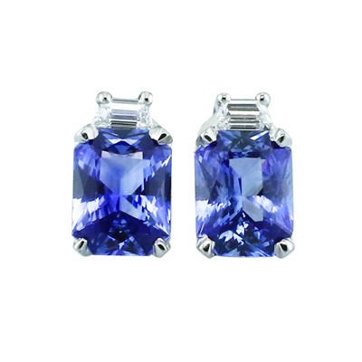 Sapphire and diamond stud earrings