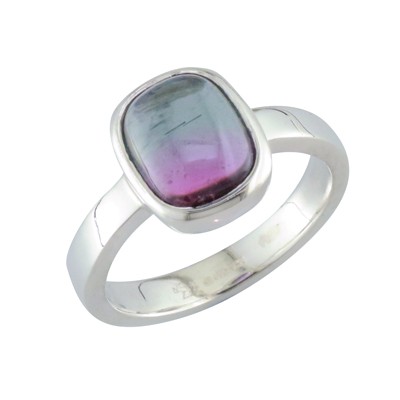 Tourmaline single stone platinum ring