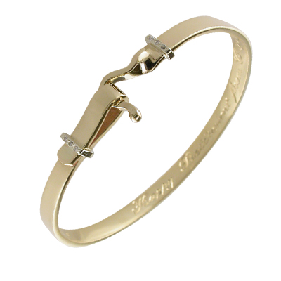 Gold hook style bangle