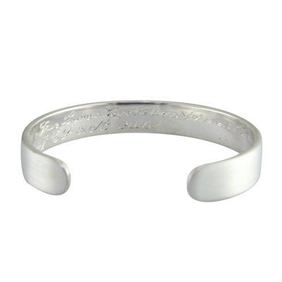 Flat silver torque bangle