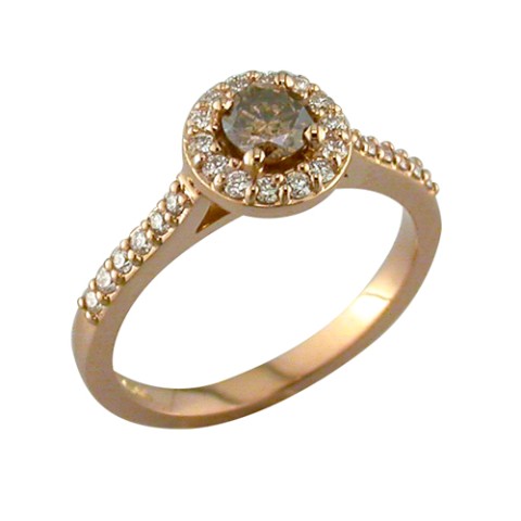 Rose gold, Chocolate diamond cluster ring