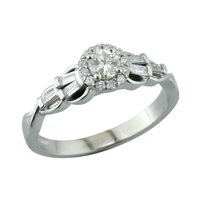 Platinum and diamond halo cluster ring
