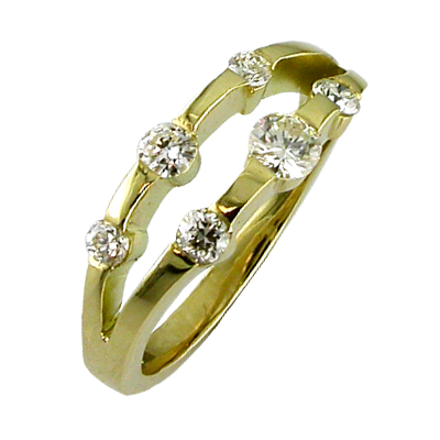18ct yellow gold diamond set  open work ring