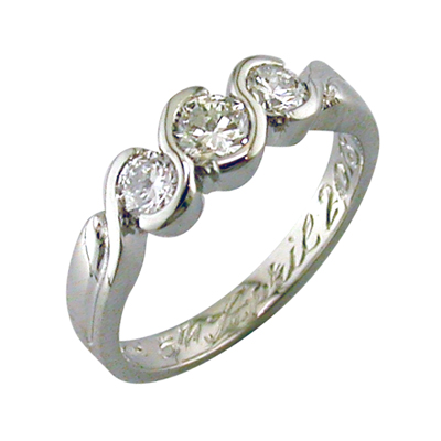 Diamond three stone ring