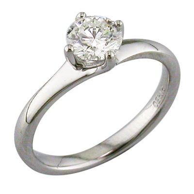 Platinum and diamond solitaire ring