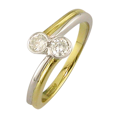 By colour two stone diamond ring