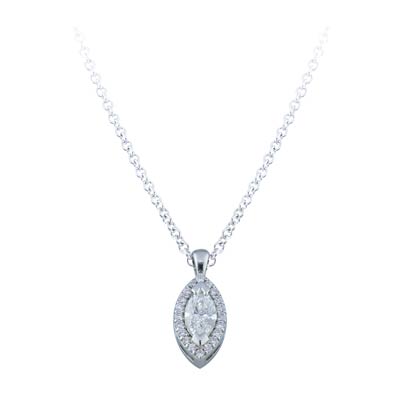 Marquees diamond halo pendant