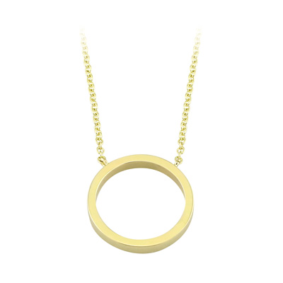 Yellow gold circular pendant