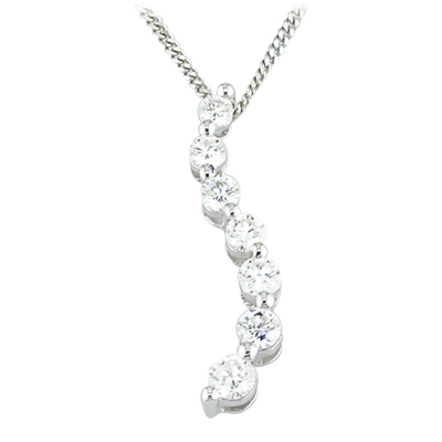 Diamond curved claw set pendant