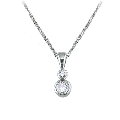 Diamond and platinum bezel set pendant