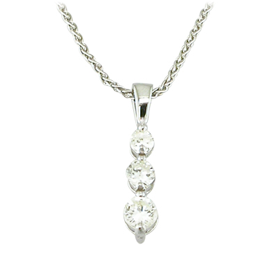 Diamond trilogy platinum pendant