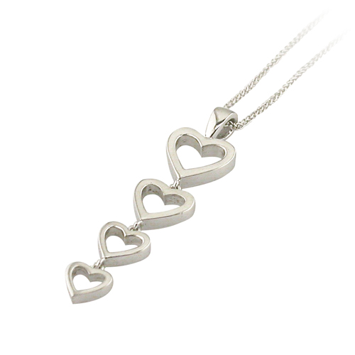 White gold heart pendant