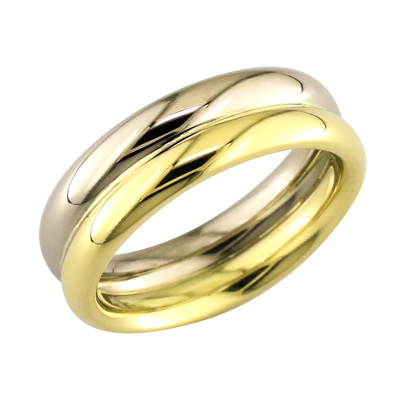 Yellow and white gold double band