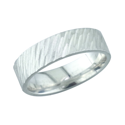 Gent’s platinum wedding ring with bark effect