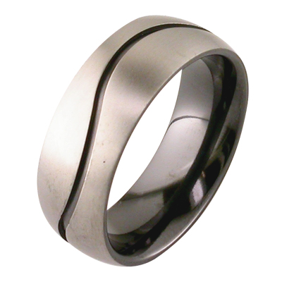 Gent’s zirconium band with wave groove