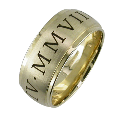 Gent’s gold band with roman numerals