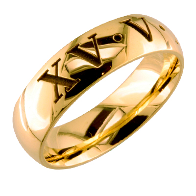 Gent’s gold band with roman numerals
