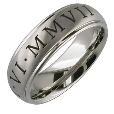 Gent’s band with roman numerals engraving
