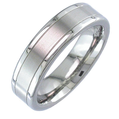 Gent’s platinum flat band with matt centre and polished edges