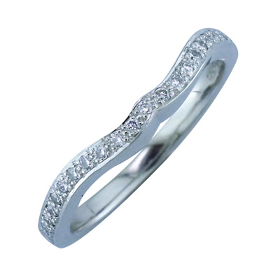 Pave set diamond fitted wedding ring