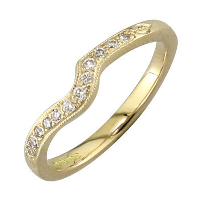 Pave set diamond fitted wedding ring