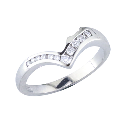 Diamond set, platinum fitted wedding ring