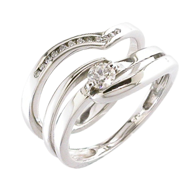 Platinum fitted wedding ring with channel set diamonds