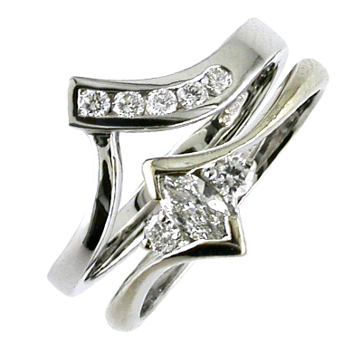 Platinum fitted wedding ring with channel set diamonds