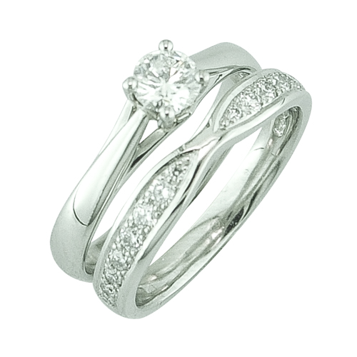 Pave set diamond fitted wedding ring