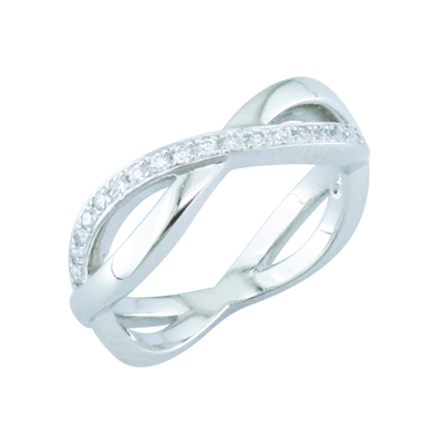 Platinum diamond set open work band